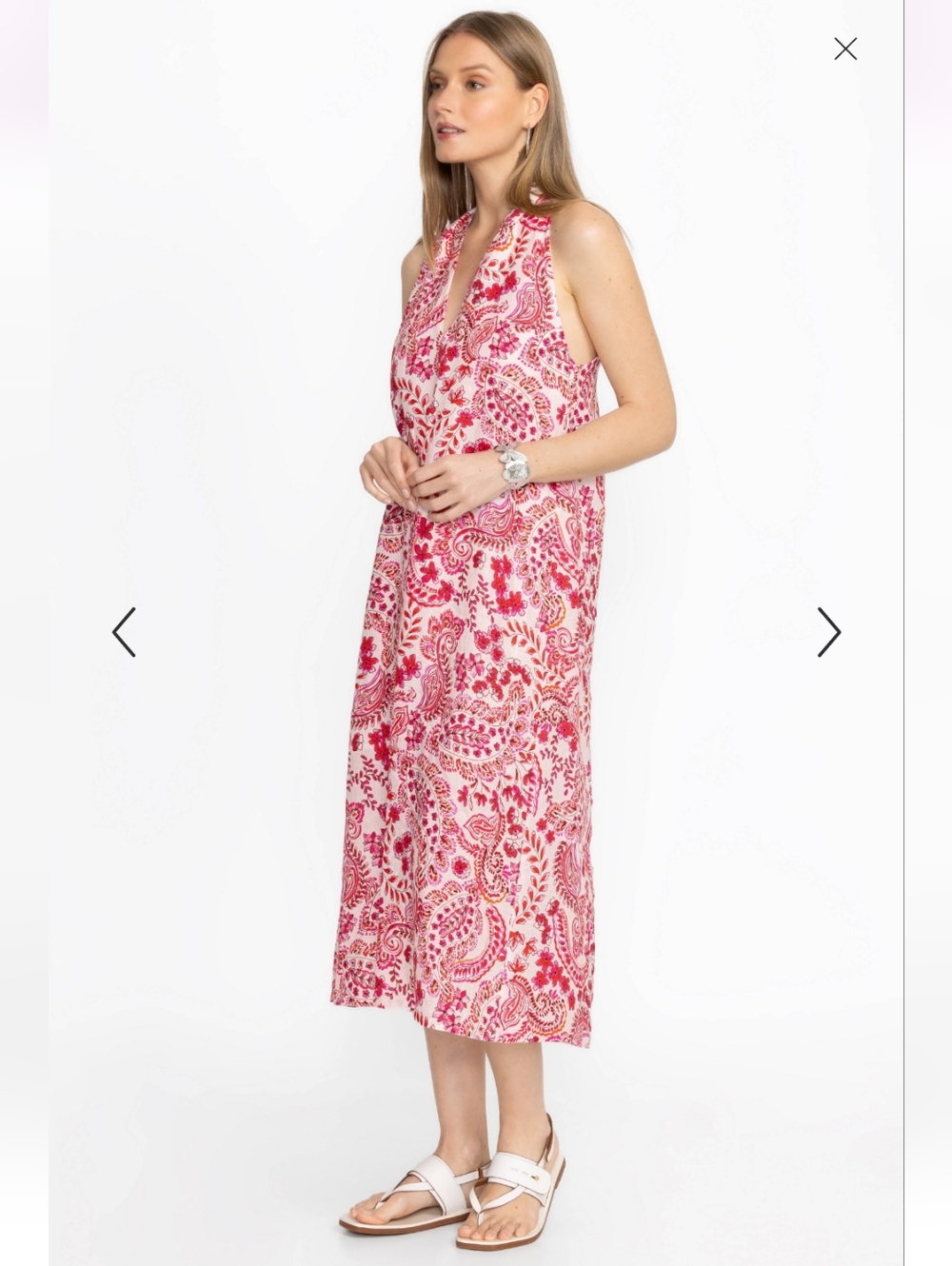 Johnny Was Workshop Lillet Crisscross Linen Dress - Picture 4 of 9